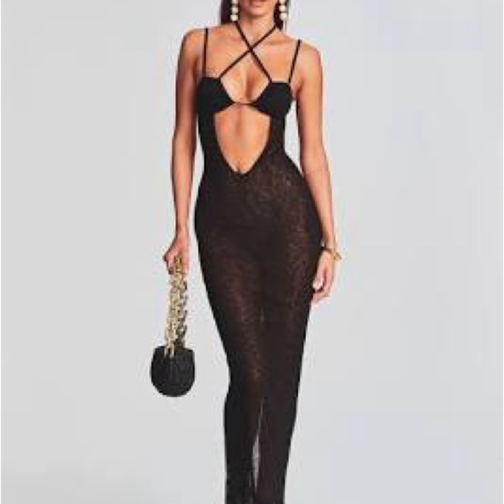 Elegant Black Cutout Dress